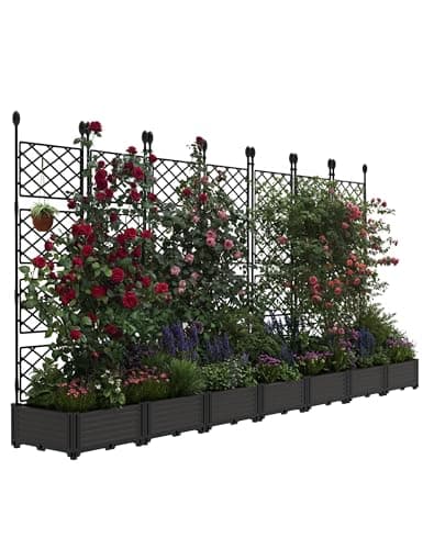 7 PCS Raised Garden Bed with T...les, Flowers on Patio, Balcony