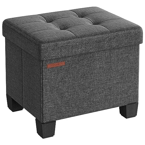 SONGMICS Storage Ottoman, Smal...m, Dorm, Slate Gray ULSF012G01