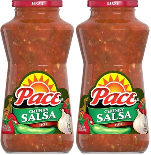 Pace Chunky Salsa, Hot, 24 oz Jar (Pack of 2)