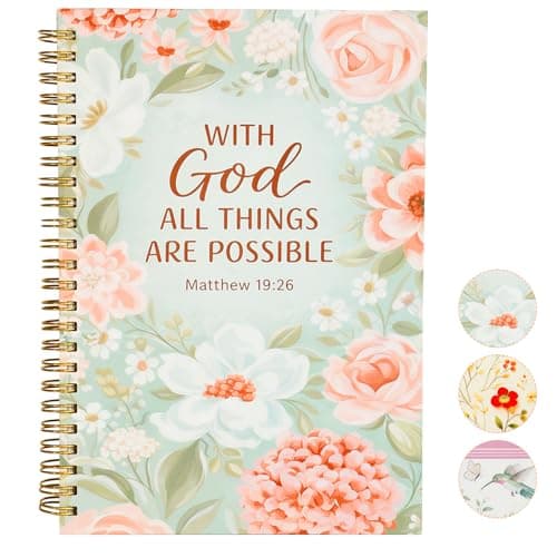 Bible Journal for Women - Christian Notebook for Bible Study & Prayer, Bible Verse Notebook & Church Notebook, Womens Bible Journal for Note Taking - for Sunday Service, Small Group & Daily Devotional, MATTHEW 19:26
