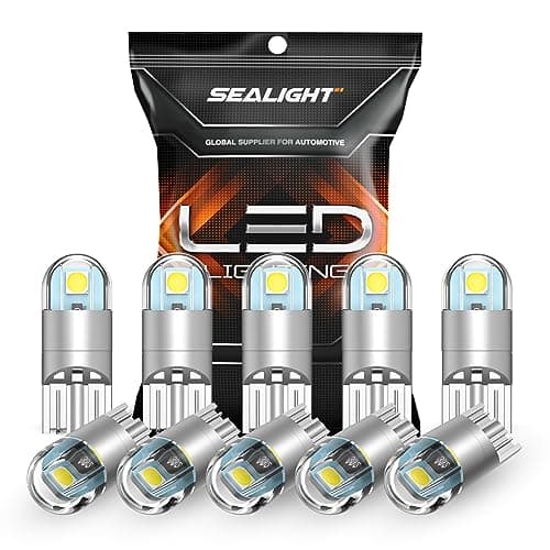 SEALIGHT 194 LED Bulb 6000K Wh...Dash LED Light Bulb,Pack of 10