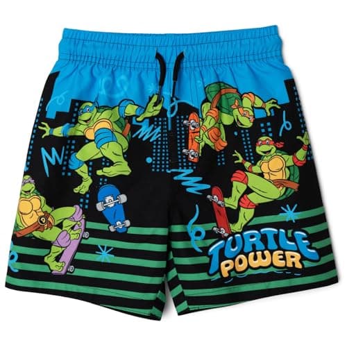 Teenage Mutant Ninja Turtles Little Boys Swim Trunks UPF 50+ Blue/Green 5-6