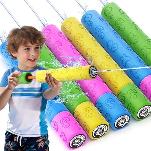 BLmukce Water Guns for Kids Adults Toddler, High-Capacity Foam Squirt Gun Toy, Summer Fun Water Toys for Pool Outdoor Beach Games, Water Blaster for Ages 4-8 8-12 Boys Backyard Party Play (11.8" 6PCS)