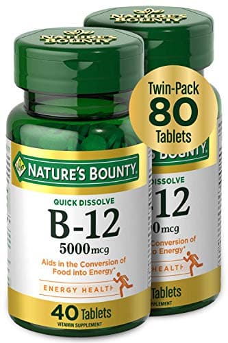 Vitamin B12 by Nature's Bounty...000mcg, 40 Tablets (Pack of 2)