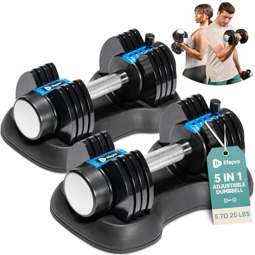 Lifepro Adjustable Dumbbells Set/Single - 15lb 43lb 55lb 90lb 25 lb Dumbbell Sets $150.07