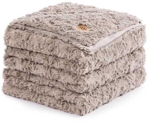 UGG Adalee Faux Fur King Blank...ecor, 110" x 90", Oyster Brown