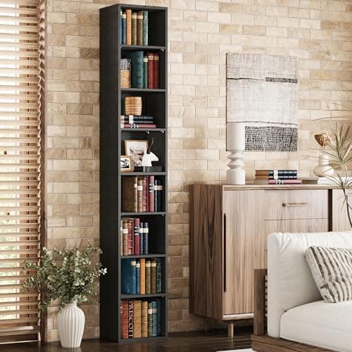 IRONCK Tall Narrow Bookshelf 8...g Room, Office, Study, Bedroom