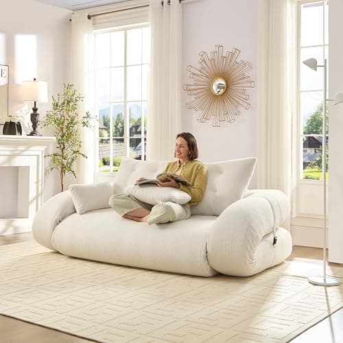 KEIKI 78.7" Foldable Human Dog...Guest Room, or Playroom, Beige