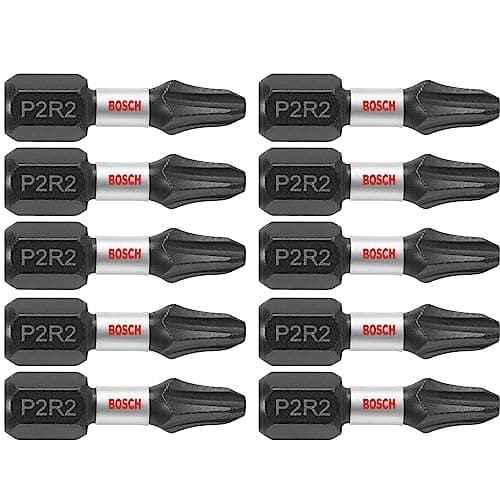 $4.21 | BOSCH ITP2R21B 10-Pack 1 In. Phillips/Square #2 Impact Tough Screwdriving Insert Bits at Amazon