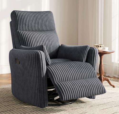 LINSY 360 Swivel Recliner Chai...ery Bedroom Living Room (Gray)