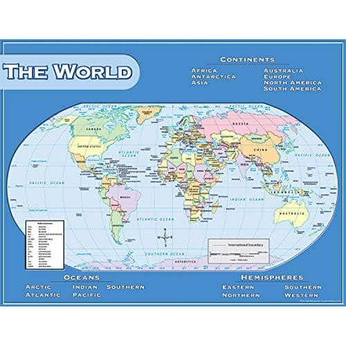 Teacher Created Resources Worl... Map Chart, Multi Color (7658)
