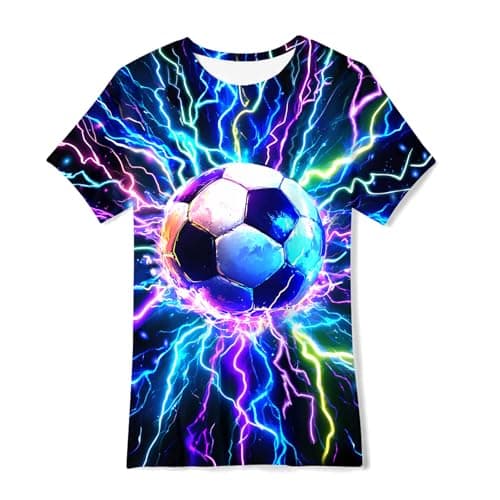 Funnycokid Youth Boys Shirts Size 14 16 Girls T-Shirts Neon Easter Rabbit Egg Digital Print Clothes Tops Tees Graphic Cool