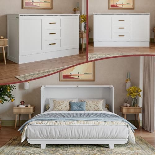 AFI, Charleston Queen Wood Mur... Chest with 6" Mattress, White