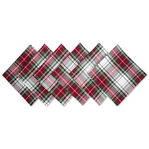 DII Tartan Plaid Collection Ho...0, Red, Green & White, 6 Piece