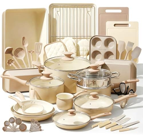 Nutrichef 54-Piece Marble Non-... Set, and Heat-Resistant Tools