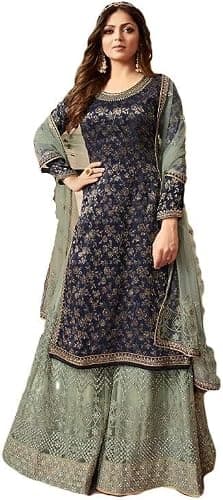 Jevious Ready to Wear Indian Pakistani Ethnic Wear Wedding Wear Sharara Style Salwar Suit for Women