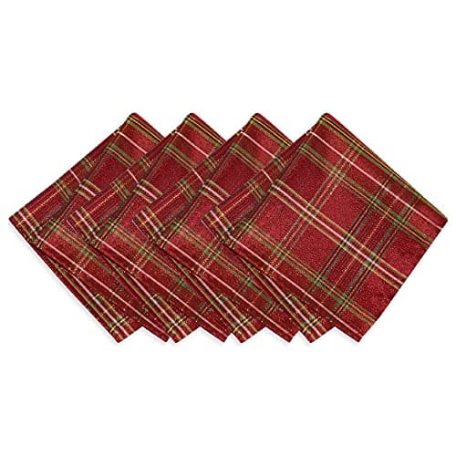Elrene Home Fashions Shimmerin... 4, 17 Inches x 17 Inches, Red