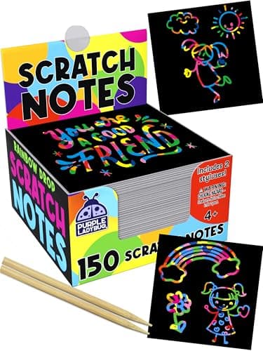 150-Count Purple Ladybug Scratch Art Mini Notes (Rainbow) $5.59 + Free Shipping w/ Prime or on $35+
