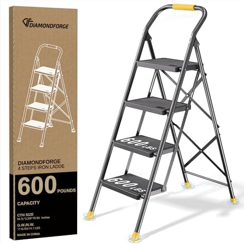 Step Ladder Foldable Folding S...ladder for Indoor House 600Lbs