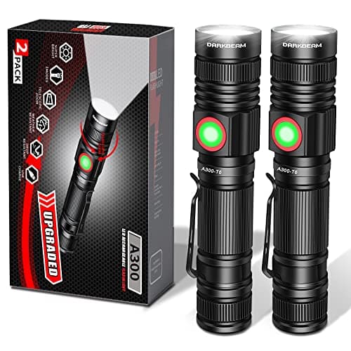 2-Pk DARKBEAM USB Rechargeable LED Flashlights $6.30