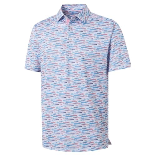 Golf Shirts for Men Quick Dry Fit Performance Wicking Casual Print Polo Shirt Short Sleeve