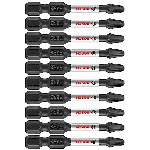 10-Pc Bosch 2" Phillips/Square #2 Impact Tough Screwdriving Power Bits $6.90
