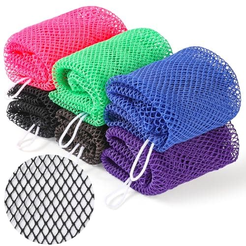 GLOBECARRY African Net Sponge 6Pk Long Multi Color Exfoliating Body Scrub