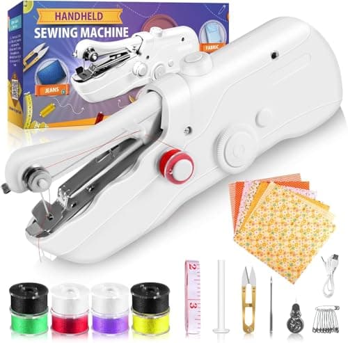 Handheld Sewing Machine, Portable Electric Mini Sewing Machine for Beginners and Adults, Easy-to-Use Hand Sewing Machine for Quick Repairs, DIY, Home and Travel