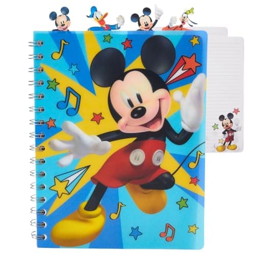 Innovative Designs Disney Mickey Mouse Journal Notebook, Spiral Bound, 96 Lined Pages, 8 x 7 inches, Blue