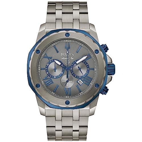Bulova Men's Marine Star 'Series A' Gray IP Stainless Steel with Blue Accents Chronograph Quartz Watch, 4mm Style: 98B411 $405