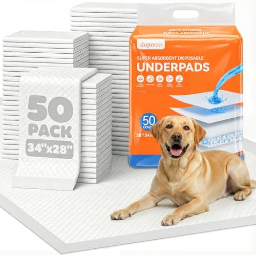 [AC] $9.88 | 50 Count 28" x 34" Disposable Puppy Pads, X-Large at Amazon