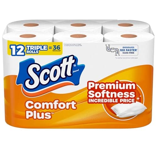 [SnS, AC] $16.58 | 4 × 3-Pack 12-Count Scott ComfortPlus 1-Ply Double Toilet Paper Rolls ($4.15 each) at Amazon