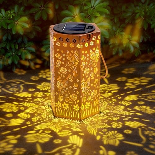 Hummingbird Solar Lanterns Outdoor Waterproof, Birthday Gifts for Women Mom Grandma, Hanging Solar LED Lights for Garden Decor Outside, Metal Lantern for Yard, Patio, Backyard, Porch
