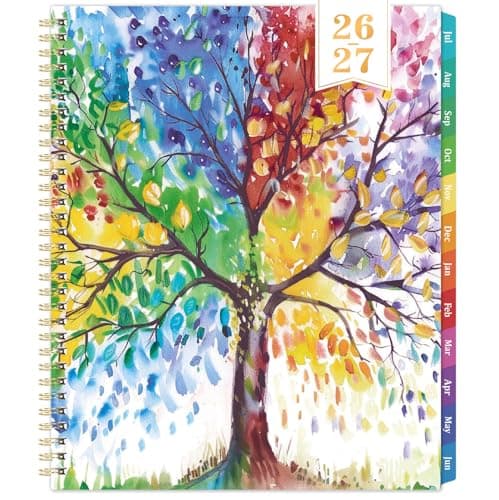 Planner 2026-2027 - Academic Planner 2026-2027 Weekly and Monthly, July 2026 - June 2027, 9" x 11", with Colorful Coated Tabs, Reference Calendar