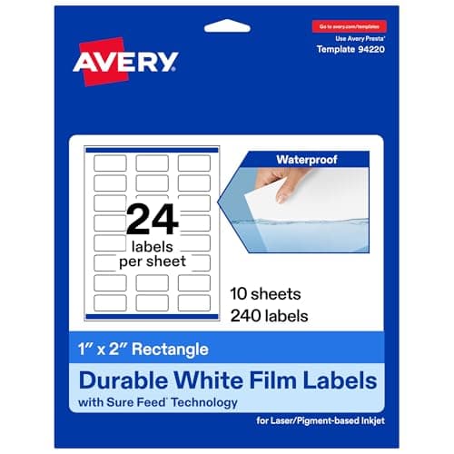 Avery Durable Waterproof Recta...-Based Inkjet Printable Labels
