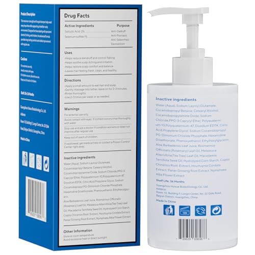 EIUQH Dandruff Control Shampoo, Sulfate & Paraben-Free, Gentle Scalp Care for Dry Itchy Scalp, Daily Hair Cleanser for Men and Women, 10.14 FL OZ