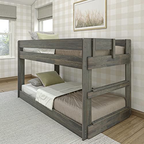 Max & Lily Modern Farmhouse Lo... Bed Frame For Kids, Driftwood