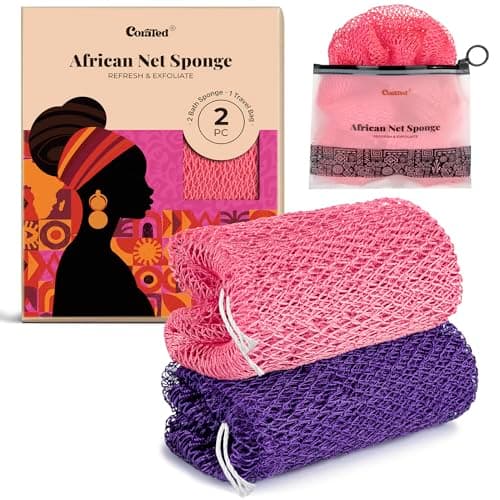 2-Pack CORATED 45" African Net Sponge Exfoliating Bath Loofah (Pink & Purple) $9.99 + Free Shipping w/ Prime or on $35+