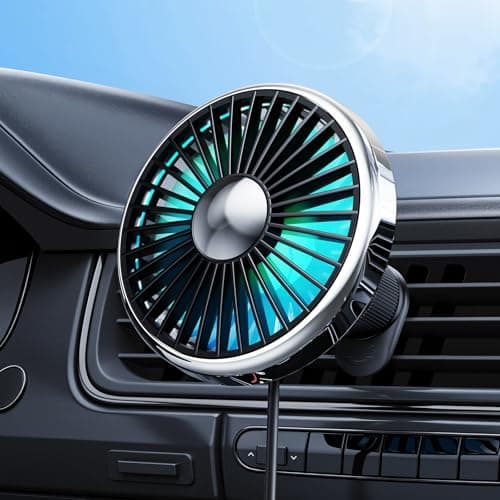 Yatessence USB Car Fan, Electric Fan for Air Vent, Personal Vehicle Fan, Mini Air Circulator for Sedan, SUV, Truck, Van, 3-Speed Adjustable, Powerful Airflow.