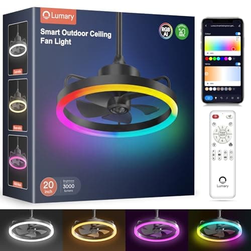 Lumary 20'' Smart Outdoor Ceiling Fan with Lights and Remote for $126 + free shipping