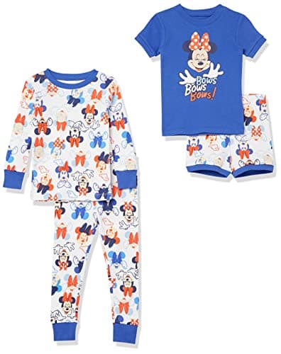 Amazon Essentials Disney | Marvel | Star Wars Toddler Girls' Pajama Set, Minnie Bows, 3T