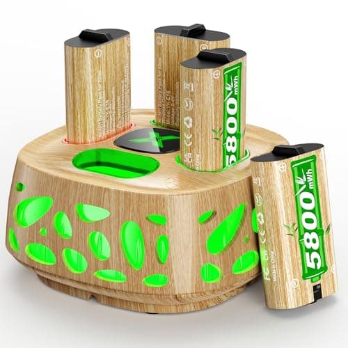 Ponkor 4x5800mWh Rechargeable Battery Pack for Xbox & Fast Charger