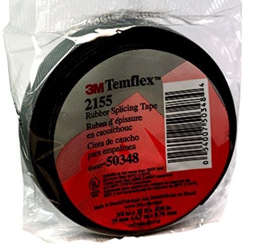 $3.98 | 3M Temflex Rubber Splicing Tape 2155, 3/4 in x 22 ft, Black at Amazon