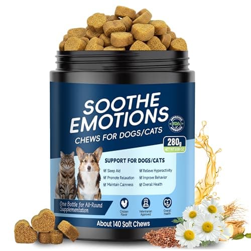 Calming Chews for Dogs, Dog Calming Chews Treats Anxiety Relief Bites with Melatonin, Puppy Sleep Aid for Thunder, Noise, Barking, Separation Anxiety, 140 Soft Chews