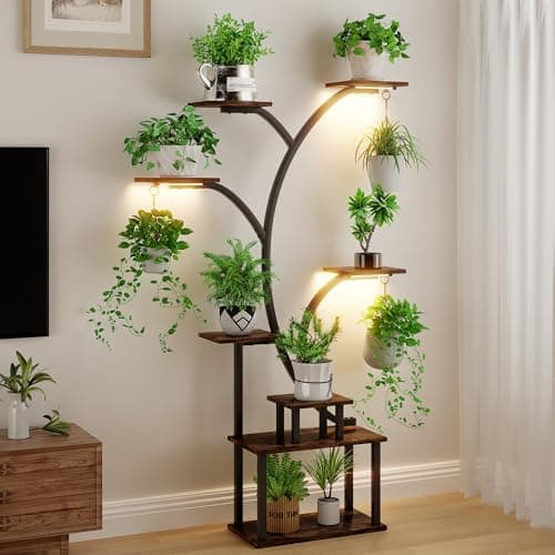 VECELO Plant Stand with Grow L...r Living Room Patio Home Decor