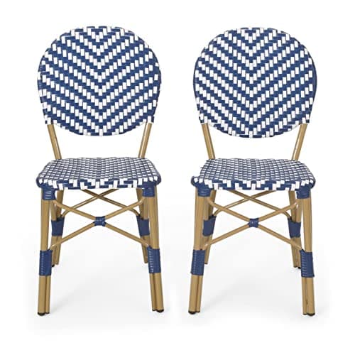 Christopher Knight Home Picard...y Blue + White + Bamboo Finish