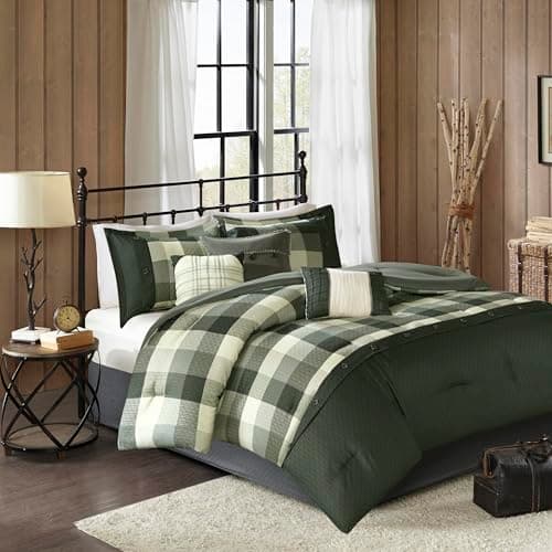 Madison Park Ridge Comforter S...w, Grey Queen(90"x90") 7 Piece