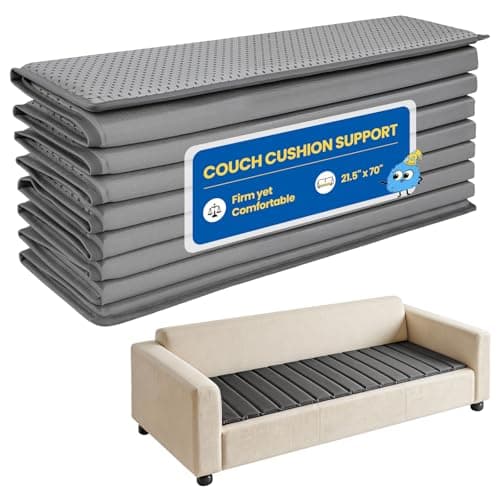Leafory Heavy Duty Couch Supports for Sagging Cushions, 21.5" x 70" Flexible High-Density Breathable Core Couch Saver, Foldable Under Cushion Support Board with Anti-Slip Dots, Firm Yet Comfortable