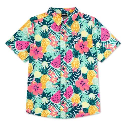 Hurley Woven Button Down Shirt, Multi Fruit, 7