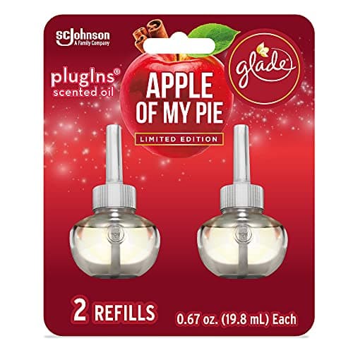Glade PlugIns Refills Air Freshener, Scented and Essential Oils for Home and Bathroom, Apple of My Pie, 1.34 Fl Oz, 2 Count